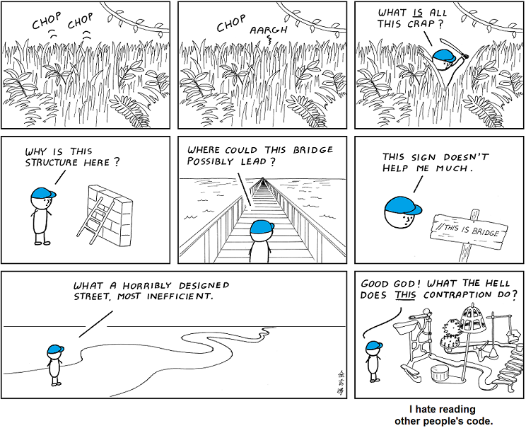 Other people's code. https://abstrusegoose.com/432